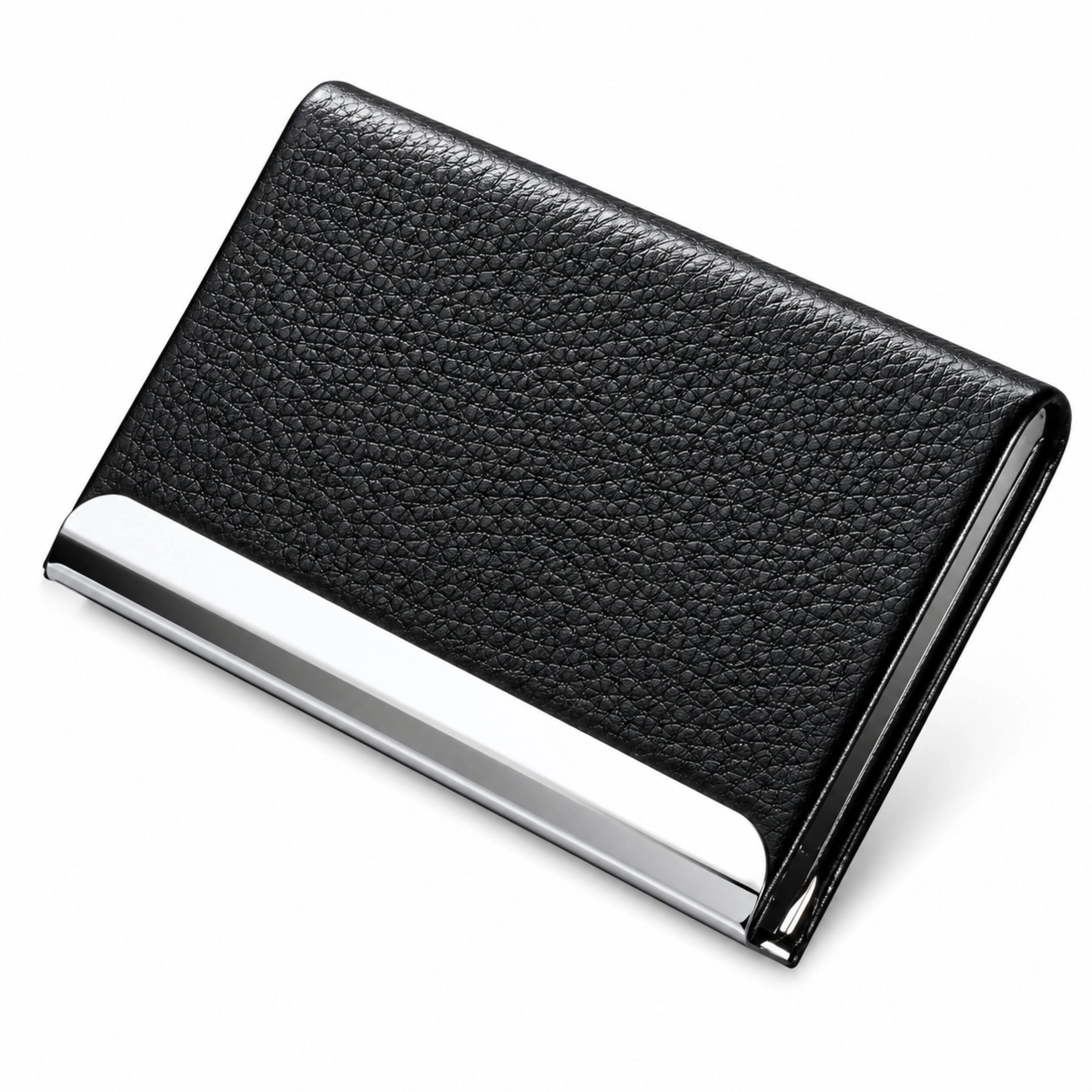 Home Collection PU Leather Metal Business Card Holder Slim Wallet for Credit & ID Cards