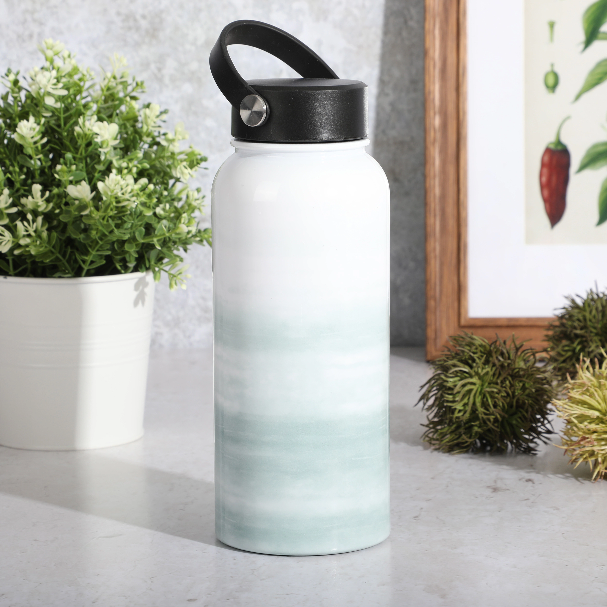 Gibson Home Brampton 30 Ounce Stainless Steel Double Wall Thermal Bottle With Lid