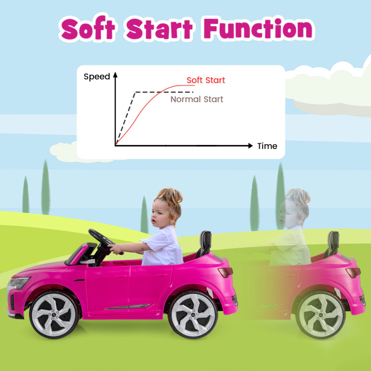 Hivvago 12V Kids Ride on Car Licensed Audi SQ8 with Remote Control and 3 Speeds-Pink