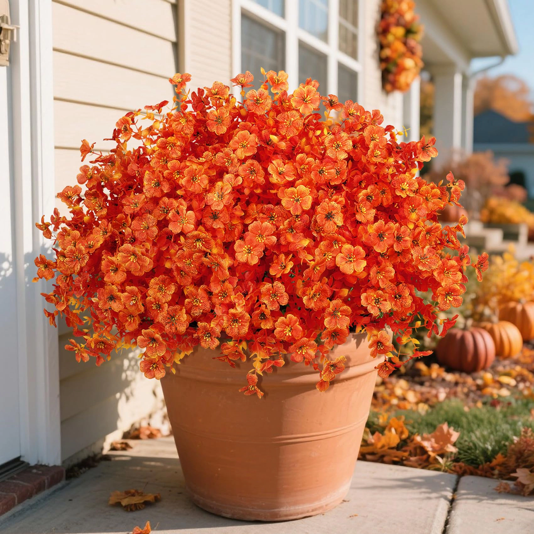 PUPWE 24 Artificial Flowers For Outdoors Decorations  White