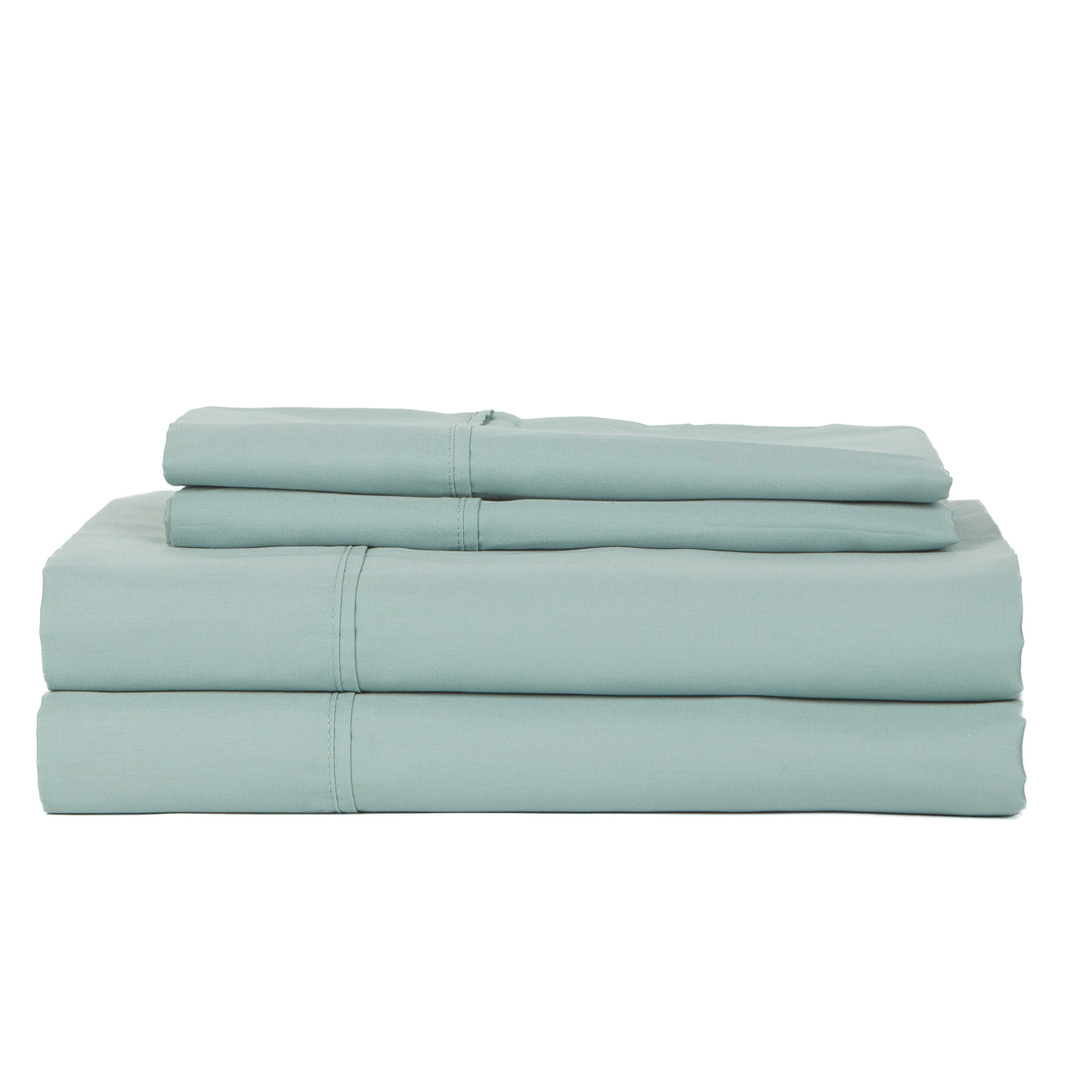 Castle Hill Premium Lightweight 330 Thread Count Cotton Sateen 4 Pieces Sheet Set King Ocean Blue