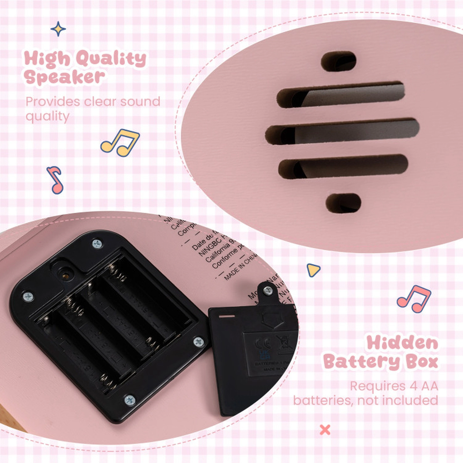 SUGIFT Kids Pink 18-Key Wooden Toy Piano with Removable Music Stand 11.5-in W 9.5-in D 3-in H Ages 3+