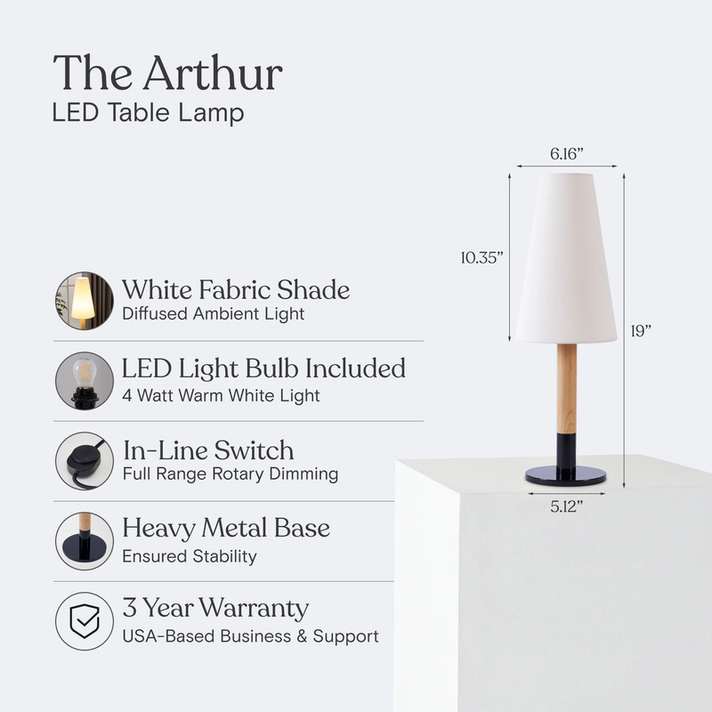 Brightech Arthur Wood LED Desk Lamp