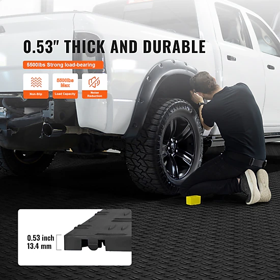 HONGGE Garage Tiles Interlocking 12 x 12 x 0.53 inch Garage Floor Covering Tiles Non-Slip Double-Sided Texture Garage