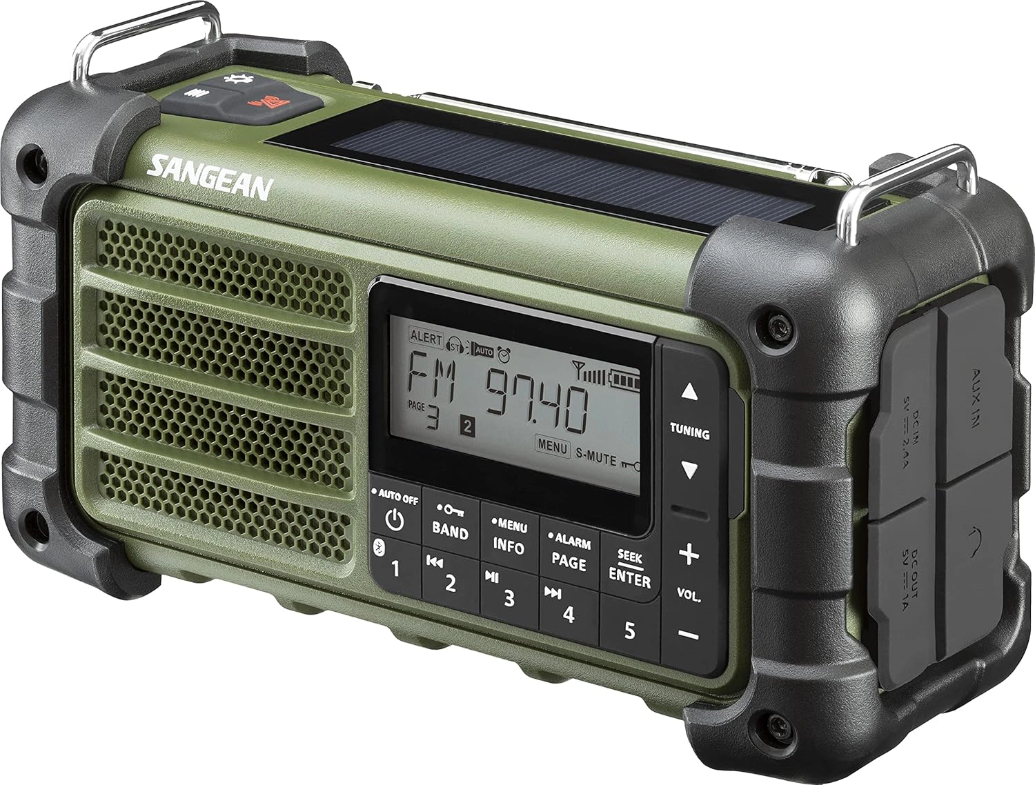 Sangean MMR-99 Emergency AM/FM-RBDS Bluetooth Radio - Solar/Hand Crank/USB, Digital Tuning, Flashlight & Siren