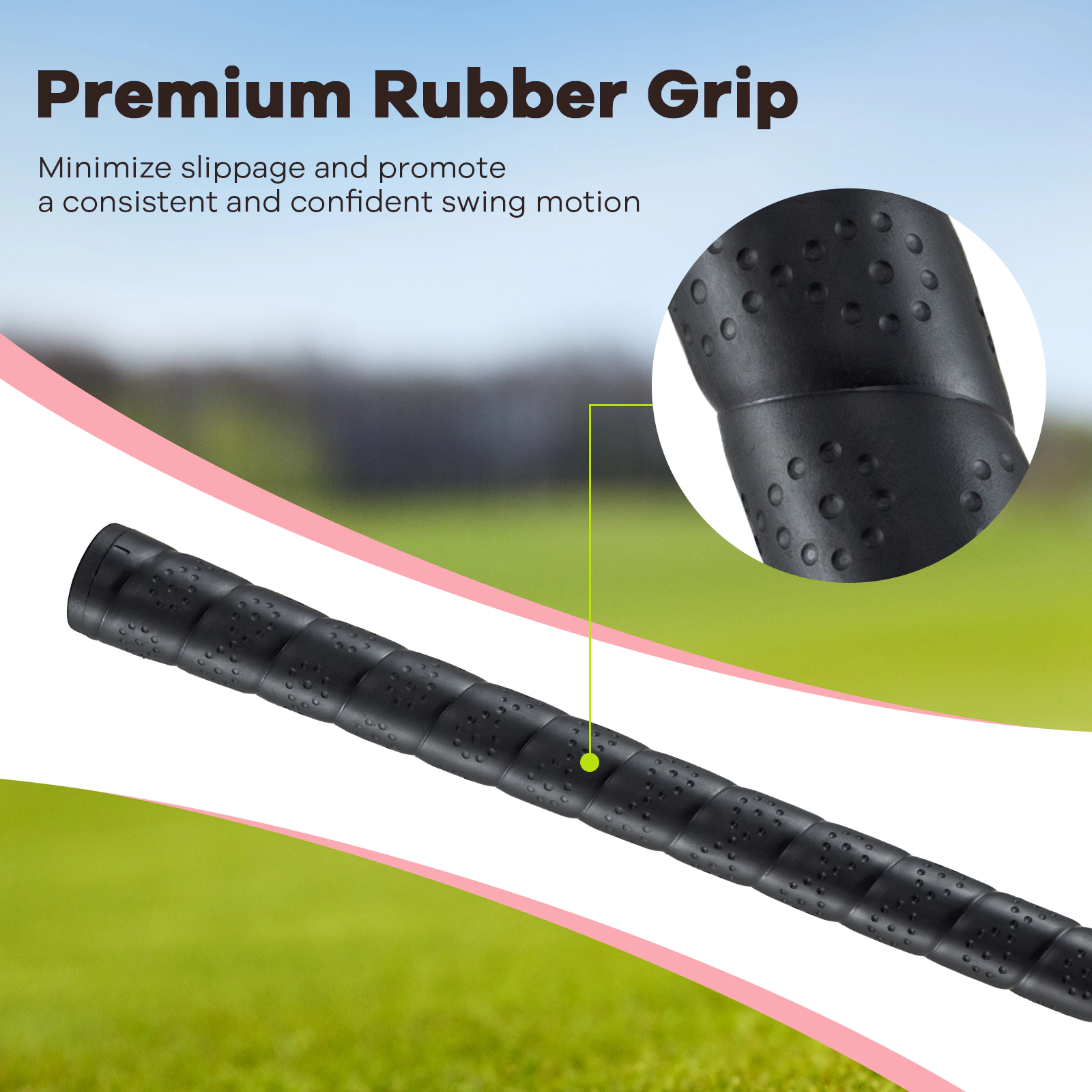 38-in Junior 3 Fairway Wood Golf Club Kids Ages 11-14 165cc Aluminum Head 15-Degree Loft Fiberglass Shaft Pink