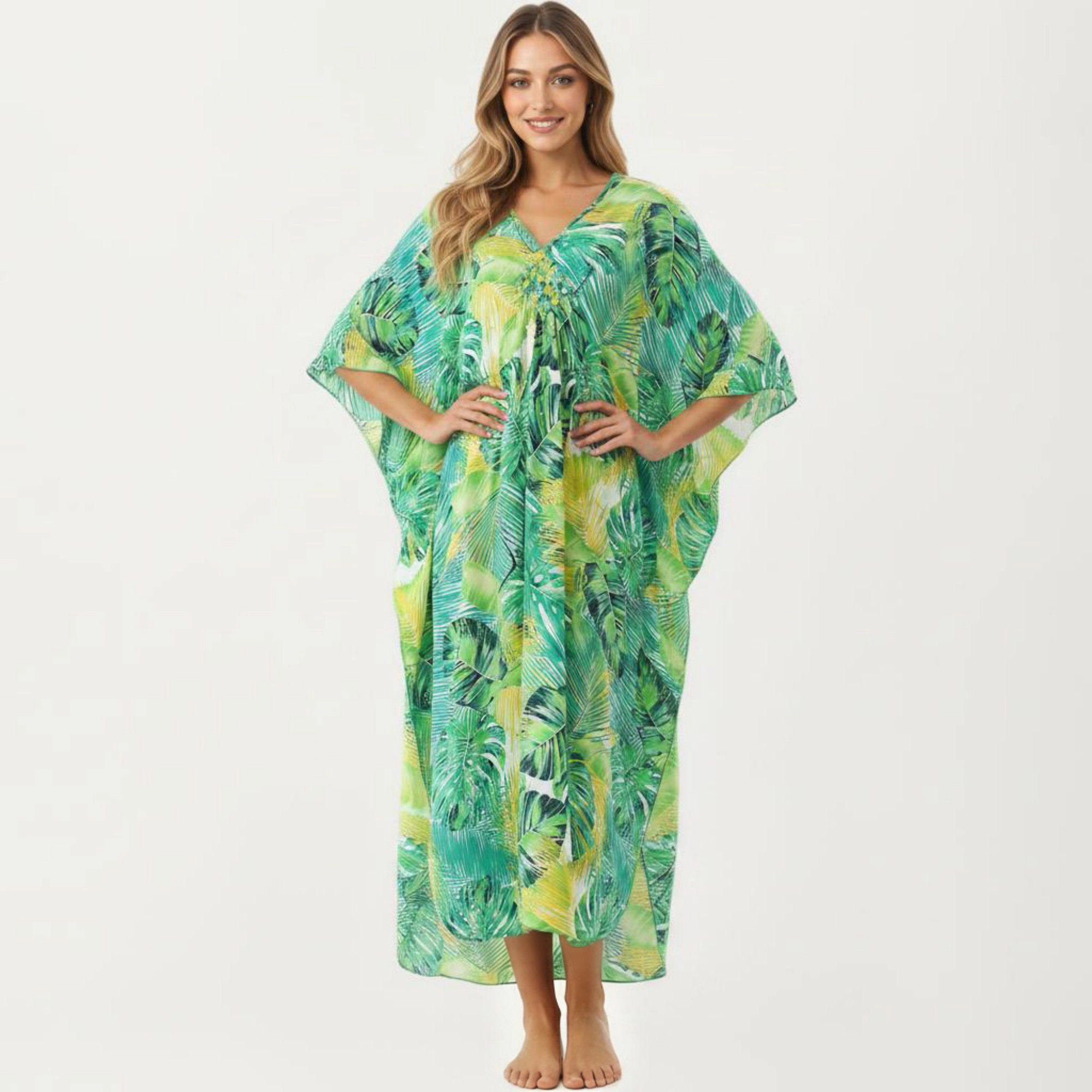 Anna-Kaci Women's Paisley Print Maxi Dress with V-Neckline Short Sleeves and Relaxed Flowing Silhouette