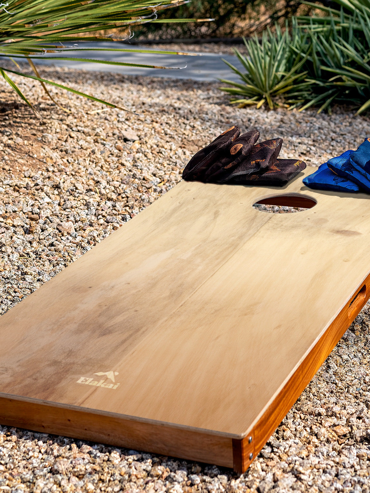 Elakai  Light Beachwood Mahogany Pathfinder Cornhole Boards