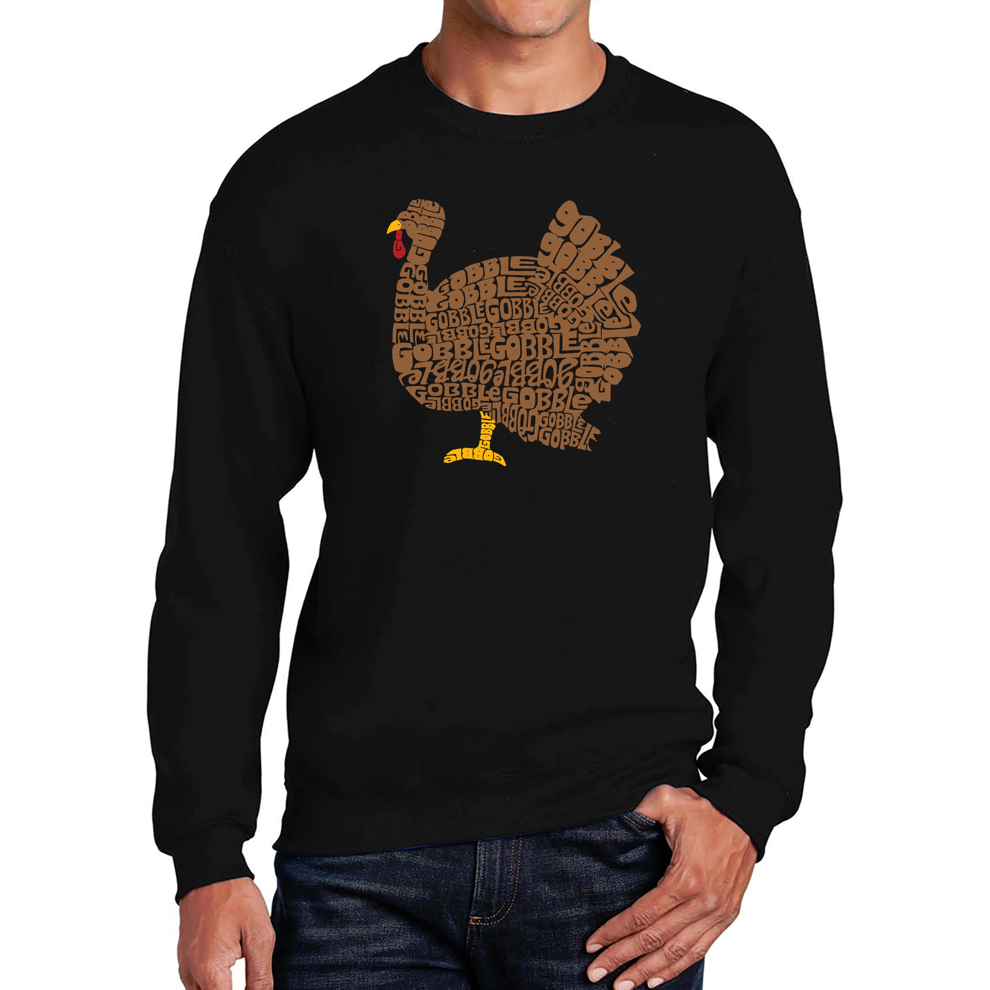 LA Pop Art Thanksgiving - Men's Word Crew Sweatshirt