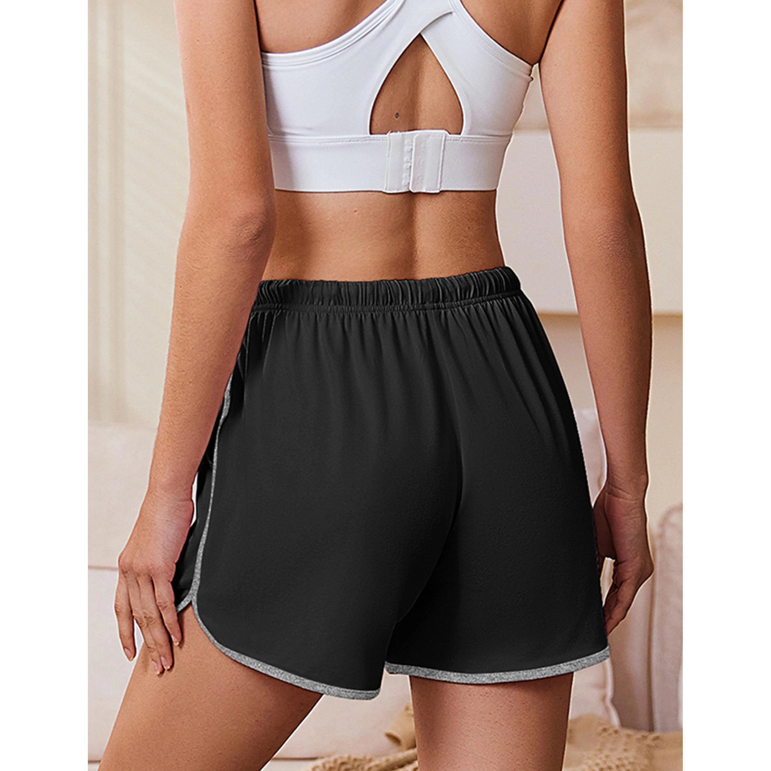 Ekouaer Women's Pajama Shorts Elastic Waist Sleep Shorts Stylish Lounge Shorts Casual Comfy Shorts