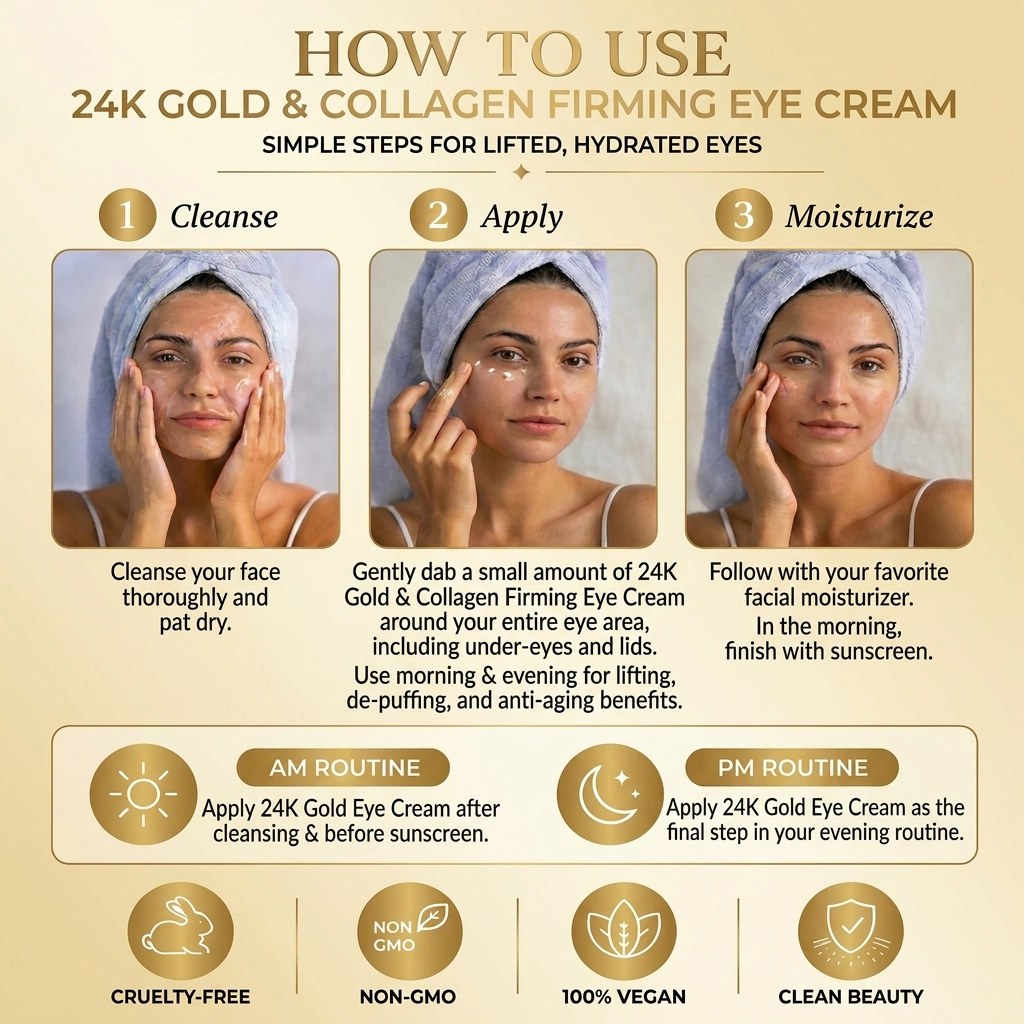 Lovery 24K Gold & Collagen Firming Eye Cream - Luxury Korean Skincare Lifting & Anti-Aging Eye Treatment