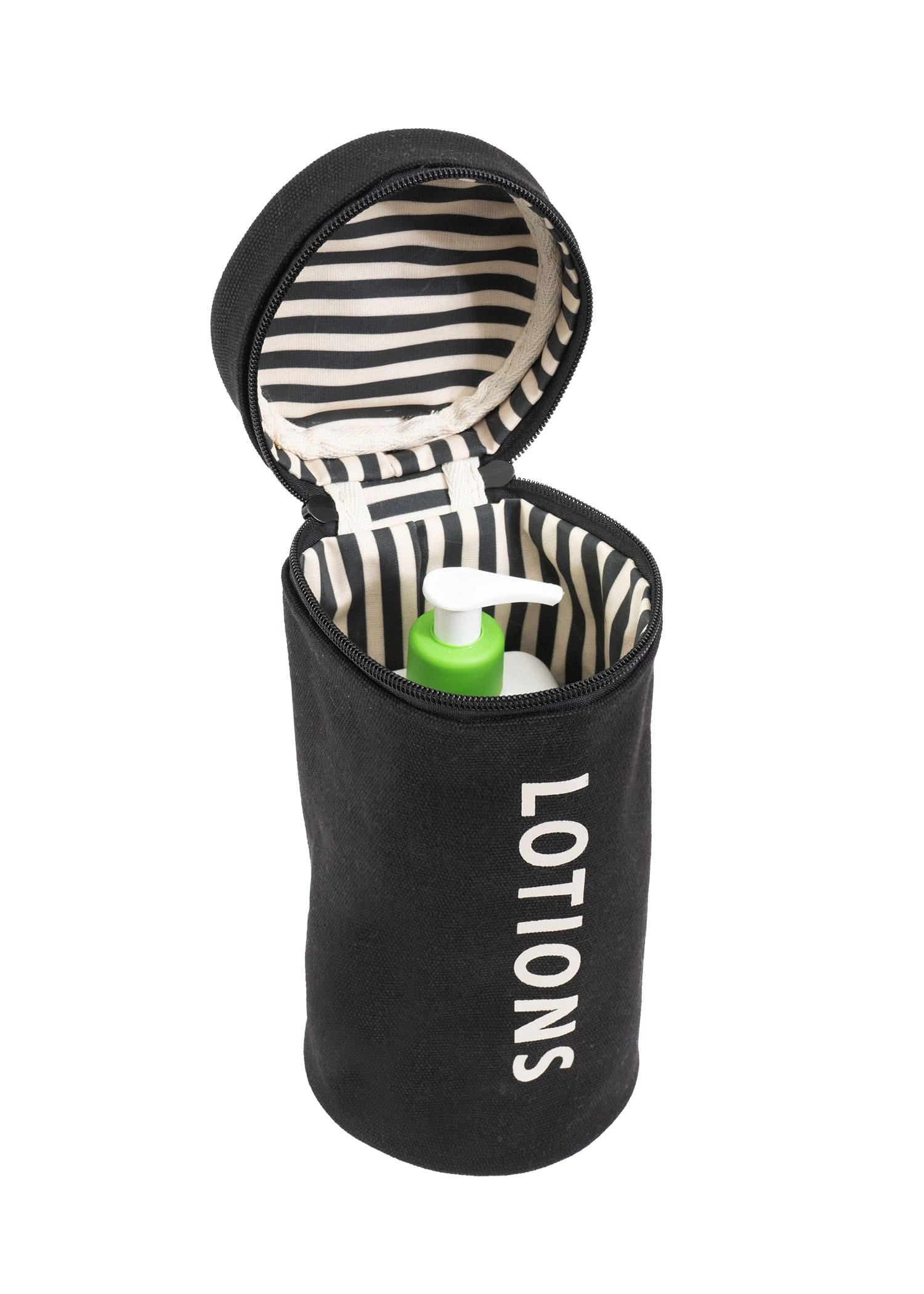 La L'Amour 16 oz Cotton Canvas Cylinder Toiletry Case with Top Handle