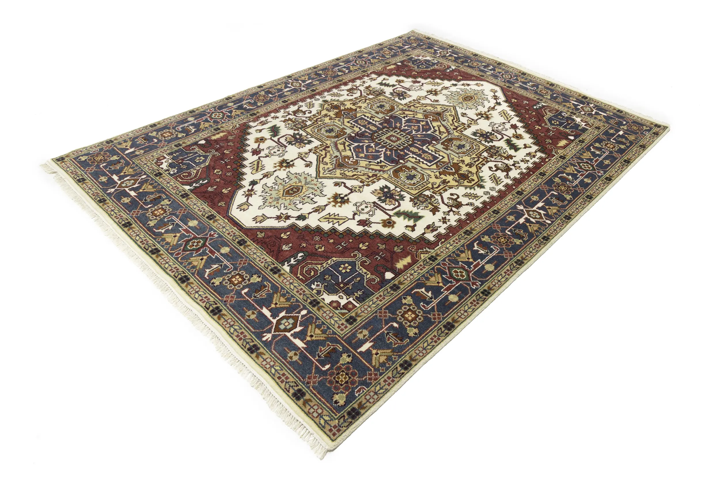 Magic Rugs 8'11 X 11'9 Heriz Serapi Cream Hand Knotted Wool Rug