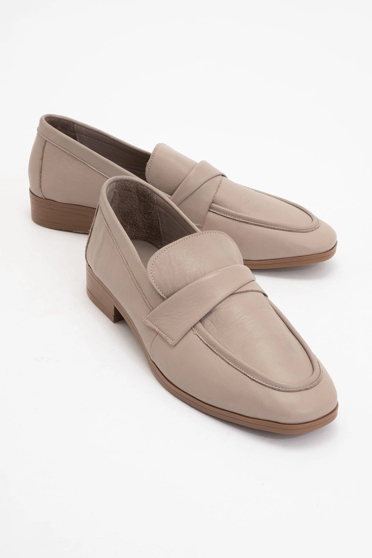 Forever & Always Womens Splice Leather Flat Loafers