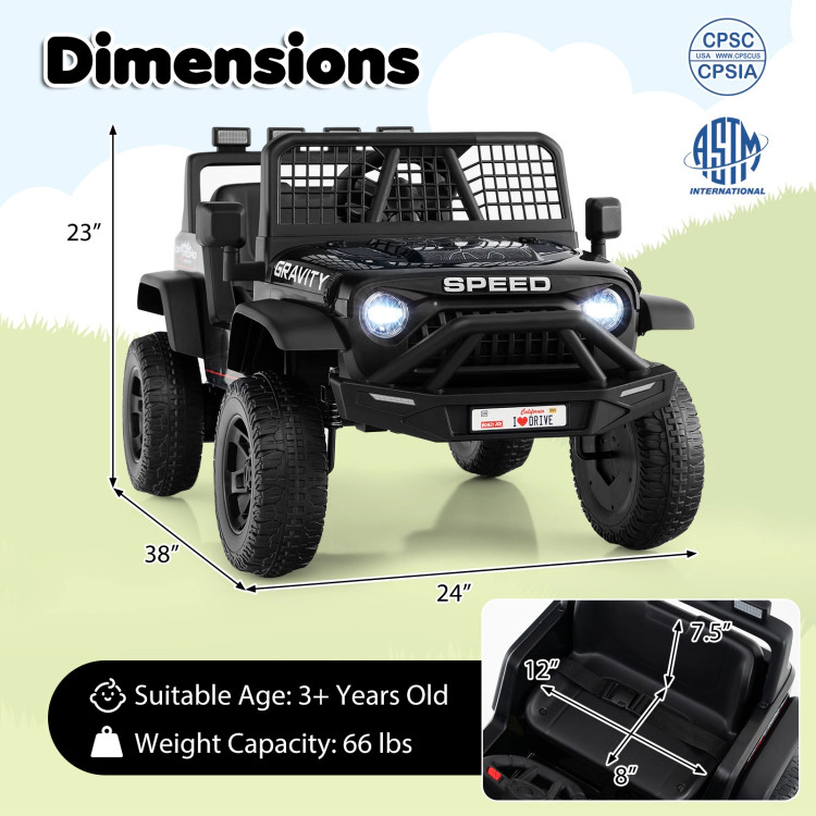 Hivvago 24V Ride On Car for Kids with Parent Remote Control and Music