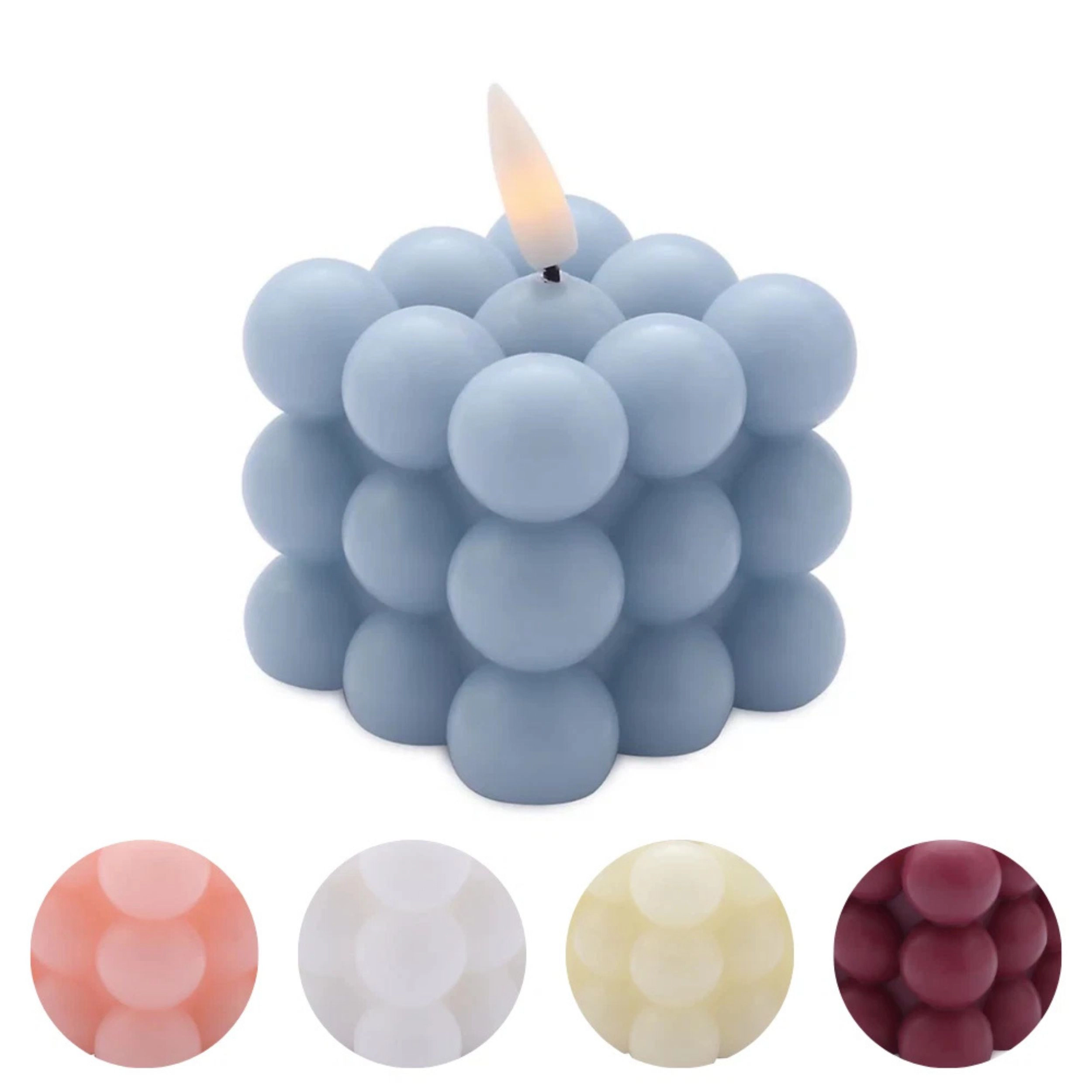 Home Collection Bubble Cube 2.3 Inch Flameless LED Candles Pack of 2