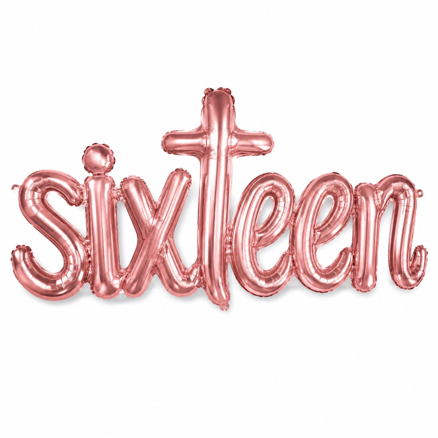 LoonBalloon Sixteen Blush Foil Balloons 5-Count, Standard 18 in