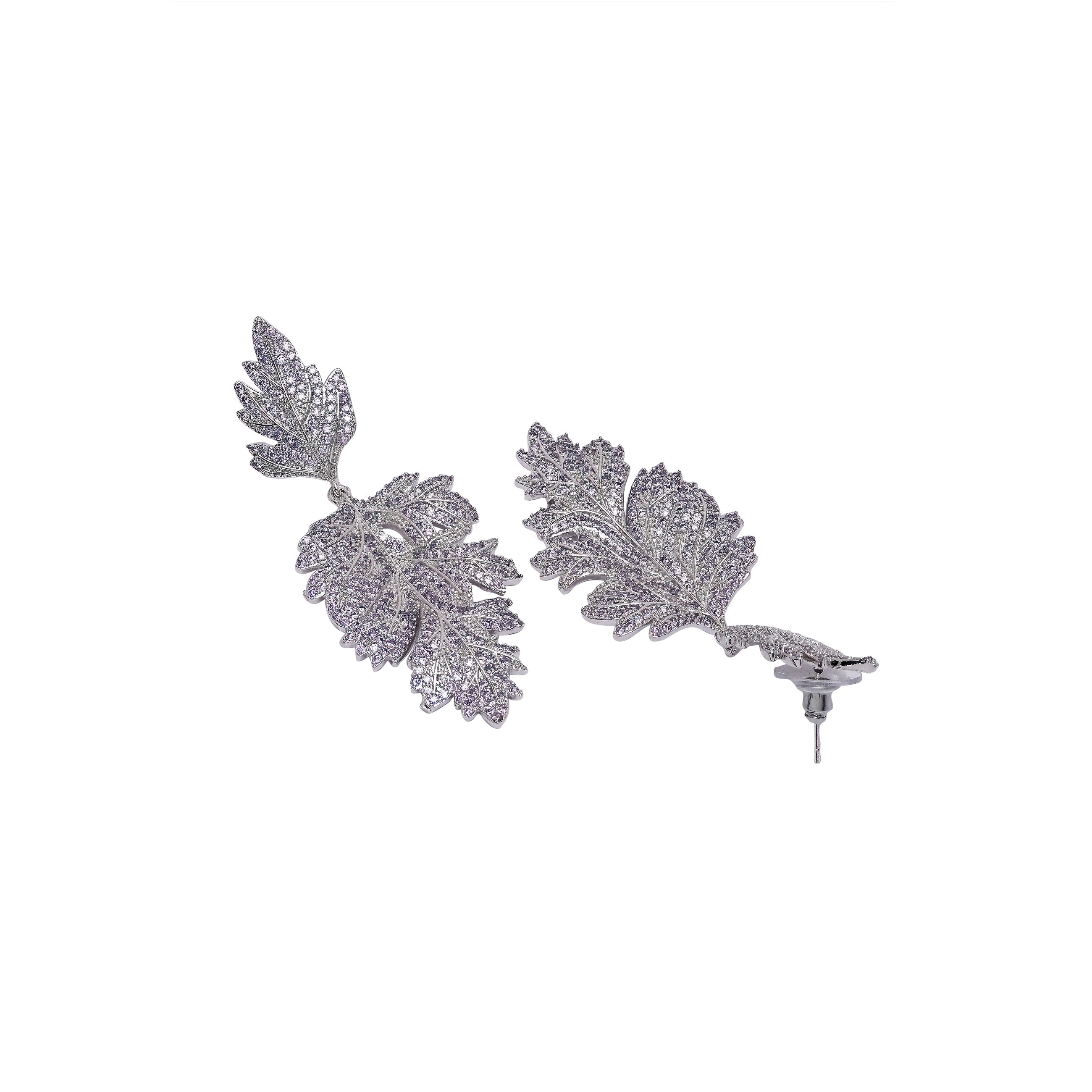 AGP PARIS Womens Diva Leaf Shaped Drop Earrings