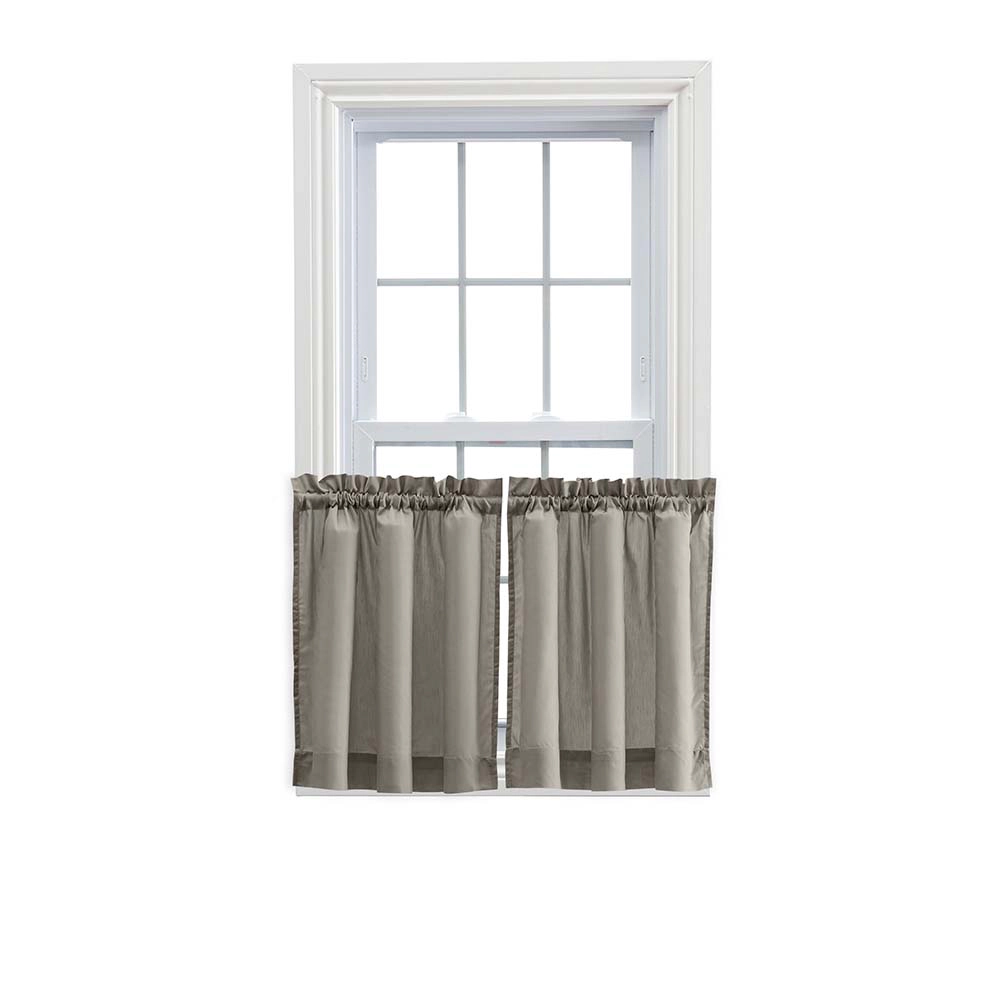 Ellis Stacey Solid Color Window 1.5 Rod Pocket High Quality Fabric Tailo Tier Pair