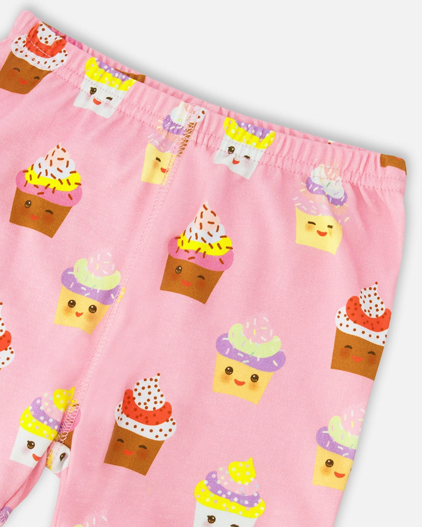 Deux par Girls Organic Cotton Two-Piece Pyjama Set Pink Cupcake Print