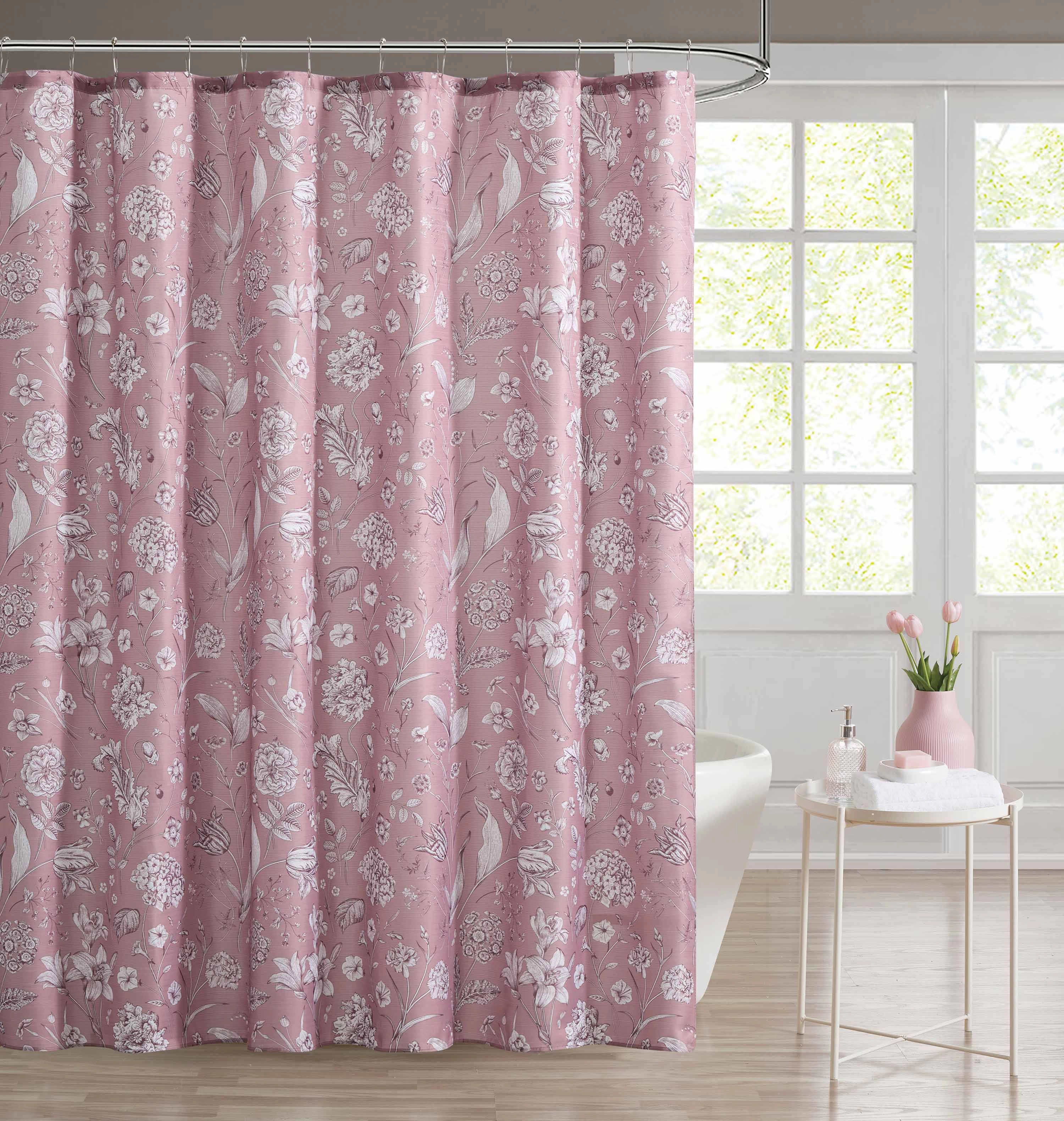 Kate Aurora Shabby Chic Floral Garden Fabric Shower Curtain