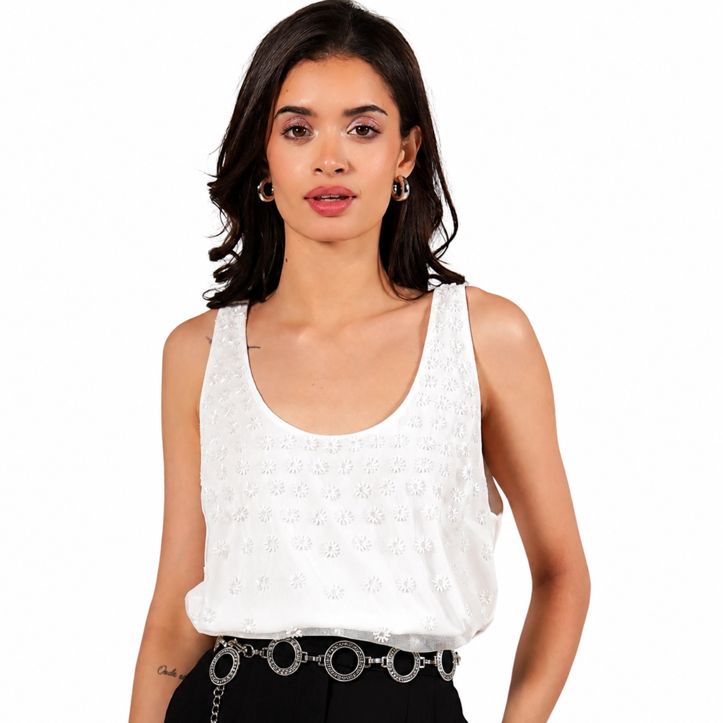 Rose & Nancy Women's Selene Ivory and Pearl Hand Beaded Vest