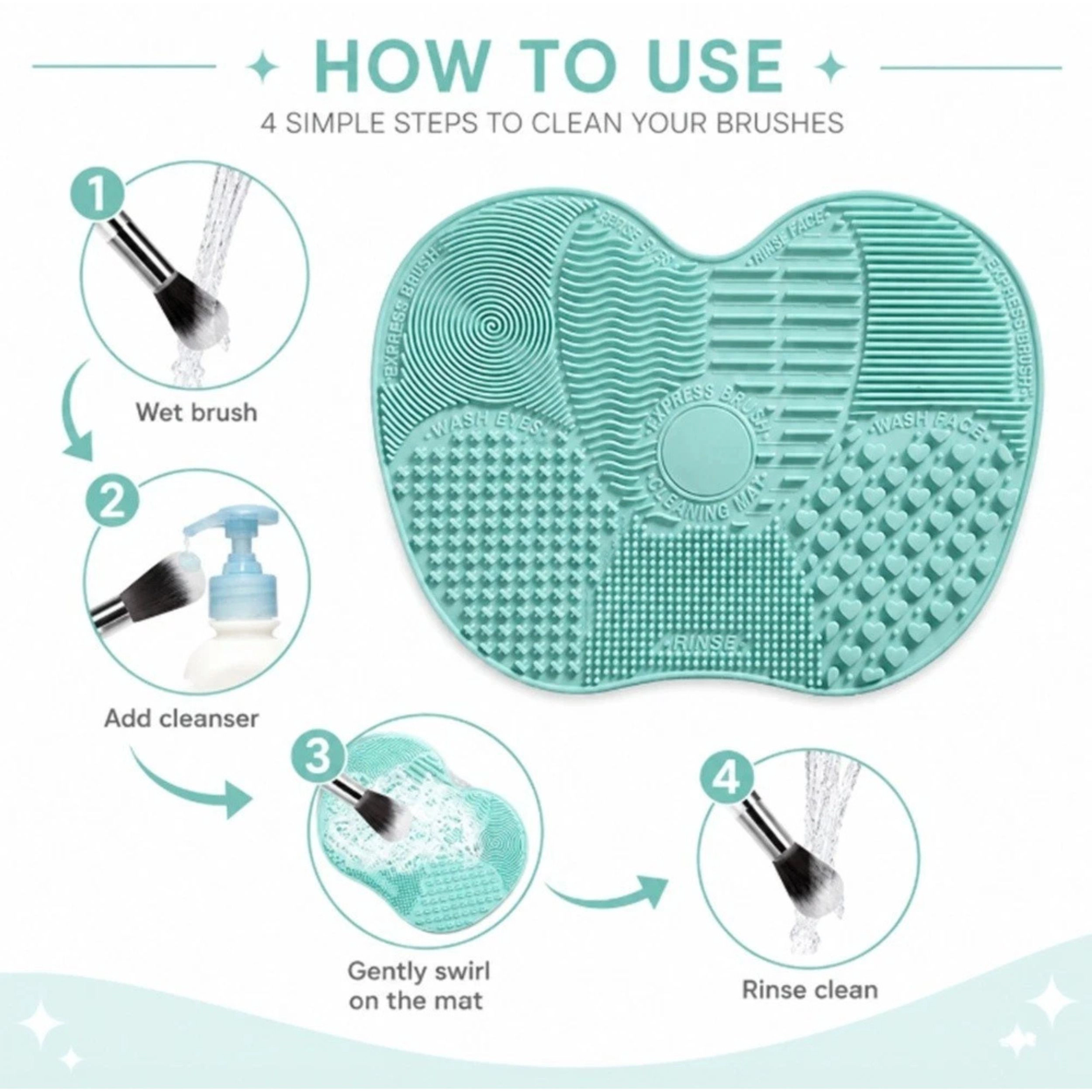 Home Collection Silicone Makeup Brush Cleaner Mat Deep Cleaning Scrubber Pad