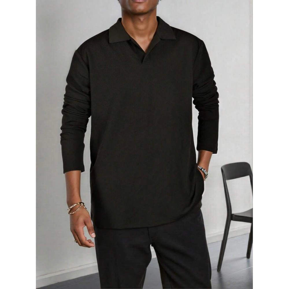 Enigma Meadows Retro Polo Collar Long Sleeve Casual Shirt