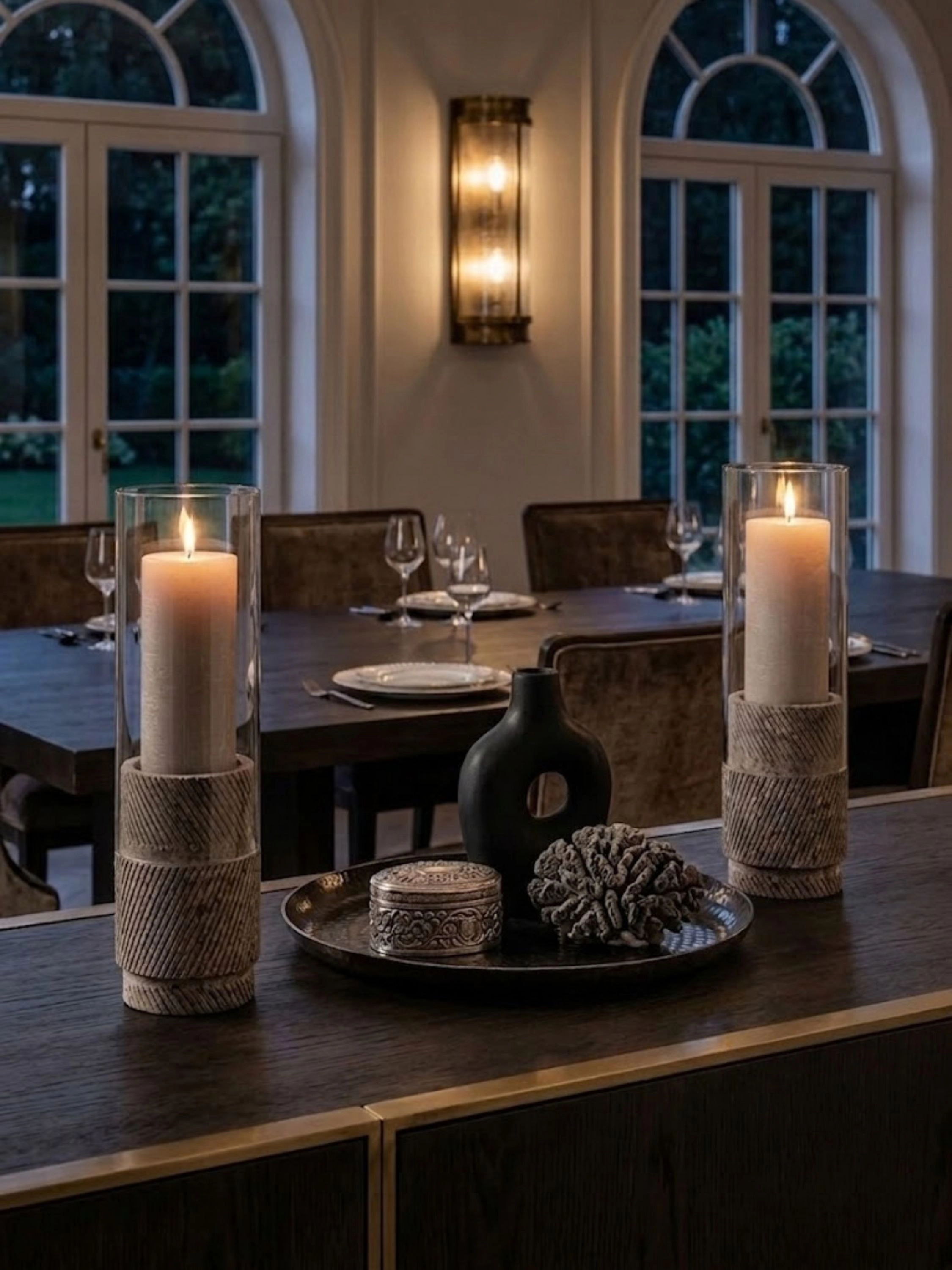 GAURI KOHLI Estonia Onyx Hurricane Candle Holder