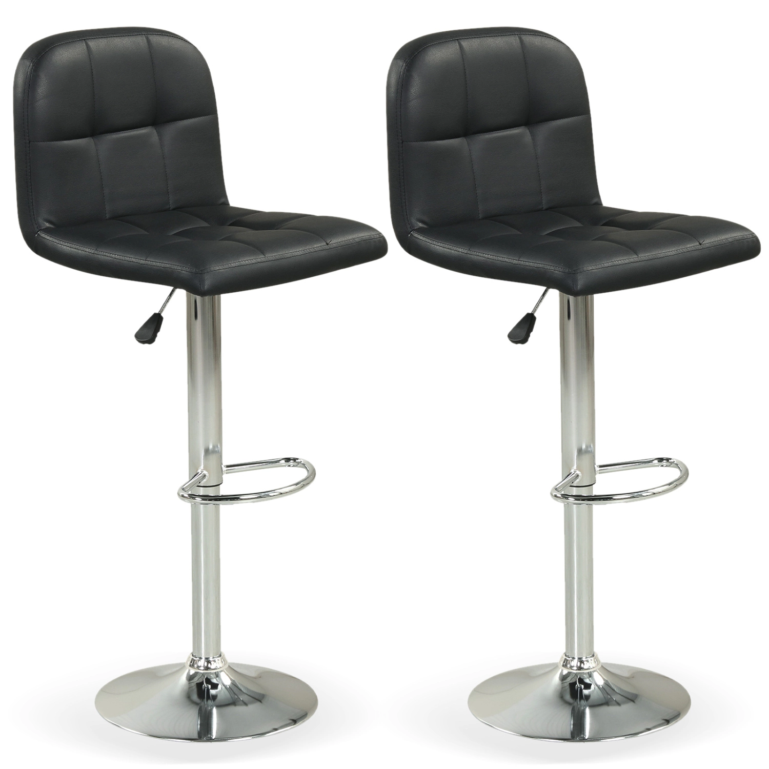 Glintex 2-Piece Adjustable Swivel Bar Stool Set with Heavy-Duty Metal Base