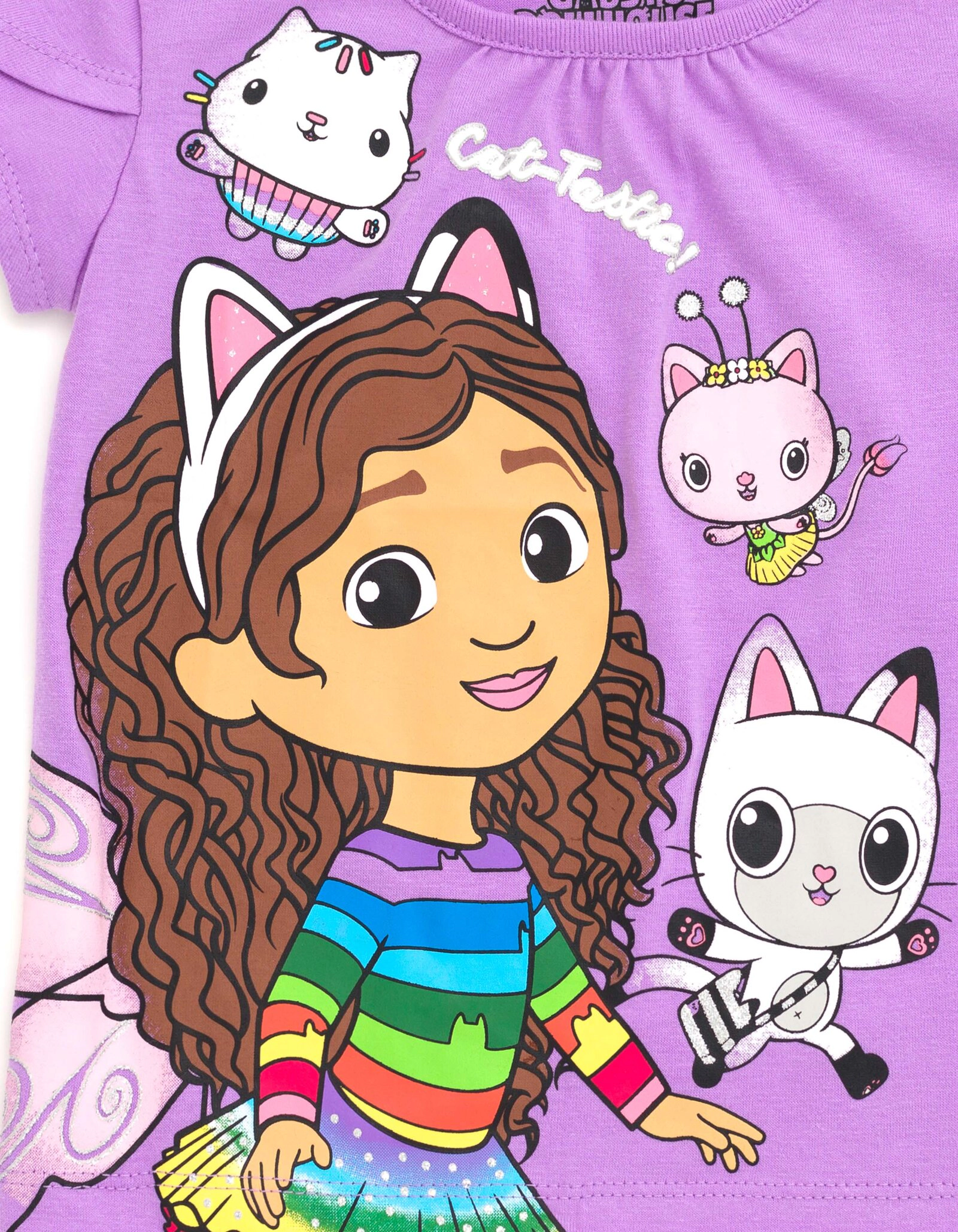 Dreamworks Gabby's Dollhouse Girls' T-Shirt and Tutu Skirt Set with Scrunchie