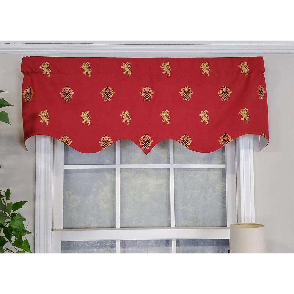 RLF Home Modern Design Classic Medieval Regal Valance  50" x 17" Vermillion Red
