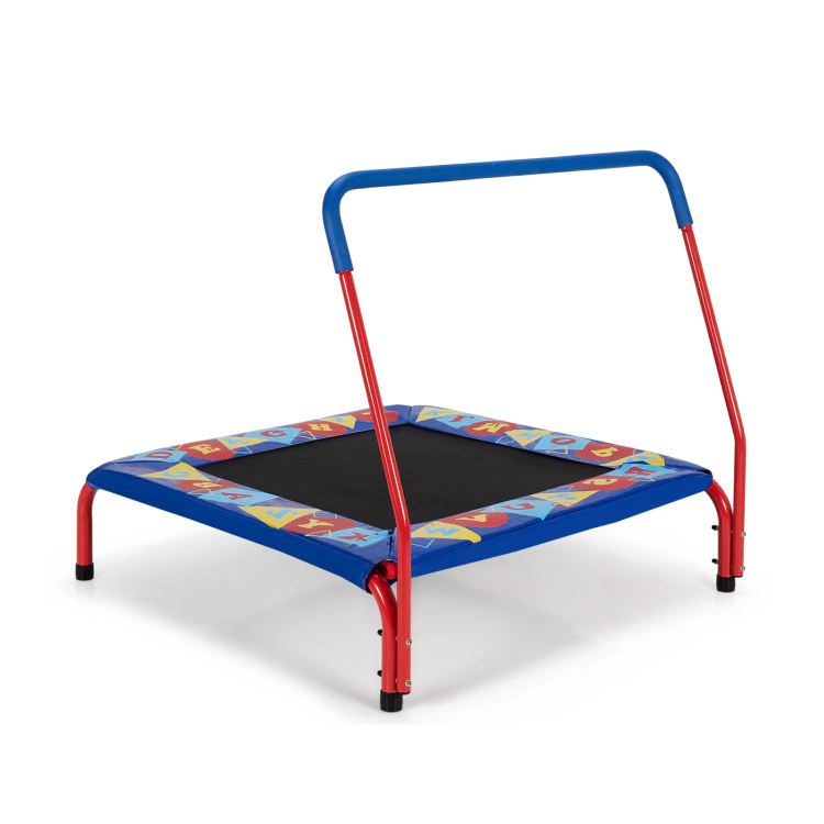 Hivvago 36 Inch Kids Indoor Outdoor Square Trampoline with Foamed Handrail