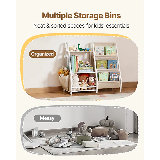 HONGGE Kids Bookshelf and Toy Storage Organizer for Kids Room