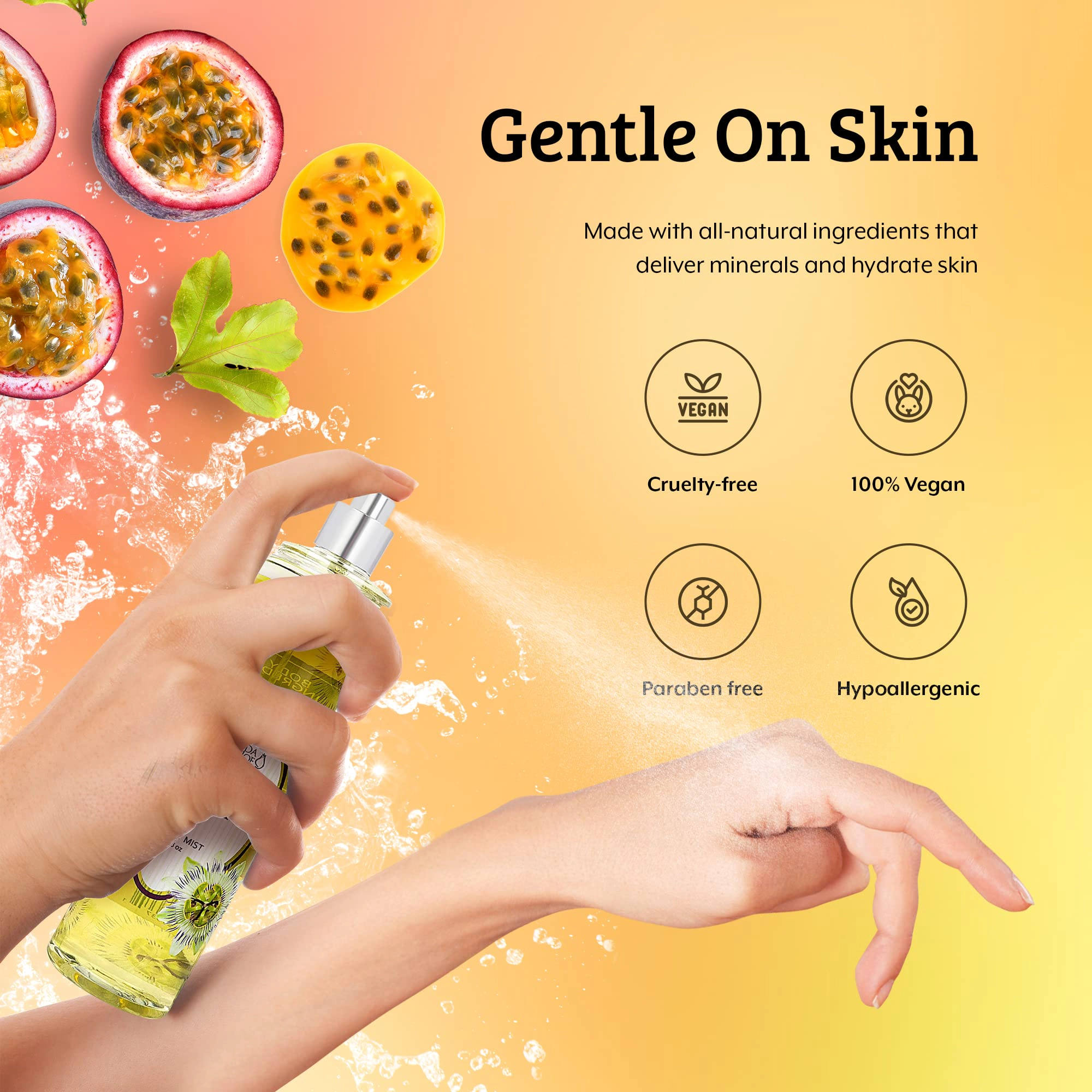 Freida and Joe Womens Passion Fruit 10oz Deep Moisturizing Fragrance Body Lotion & 8 oz. Fine Fragrance Body Mist Set