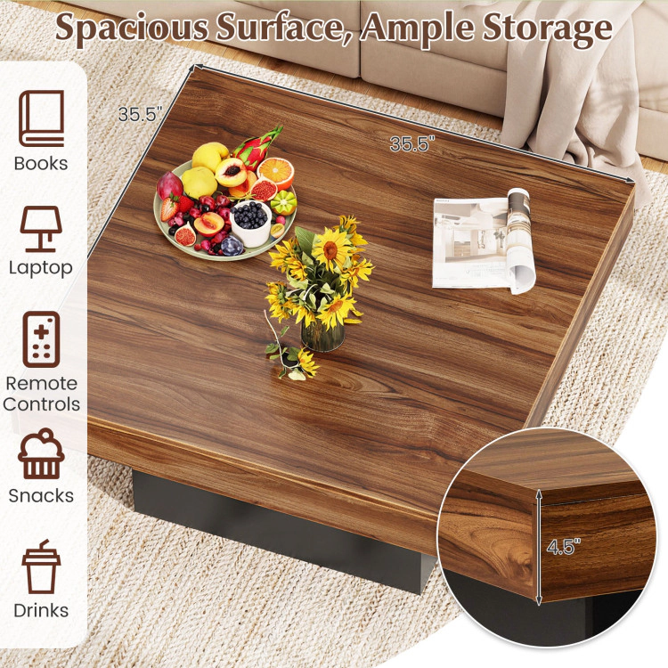Hivvago Coffee Table Accent Table With Led Lights And Dynamic Modes