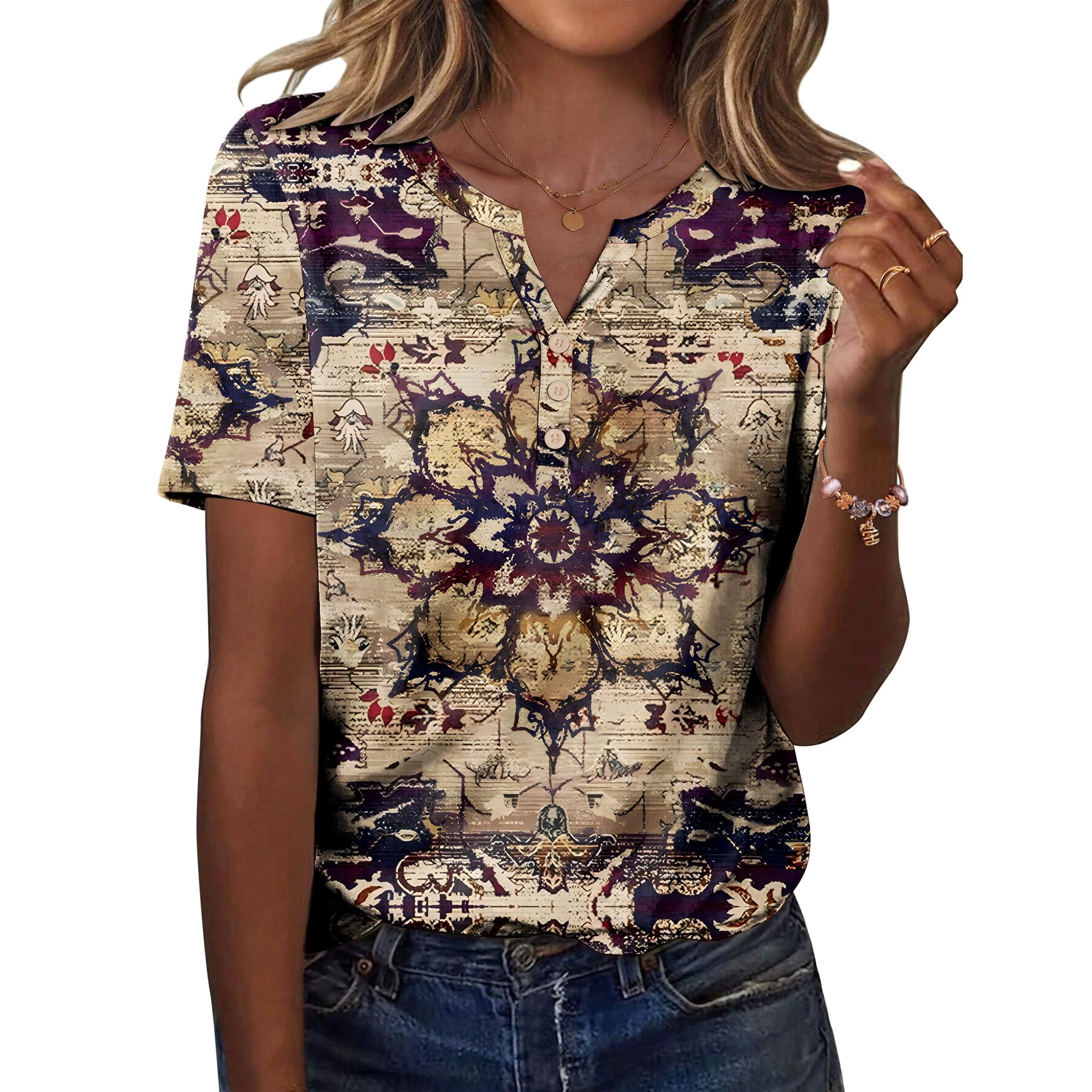 Zeagoo Women Crew Neck Short Sleeve T Shirt
