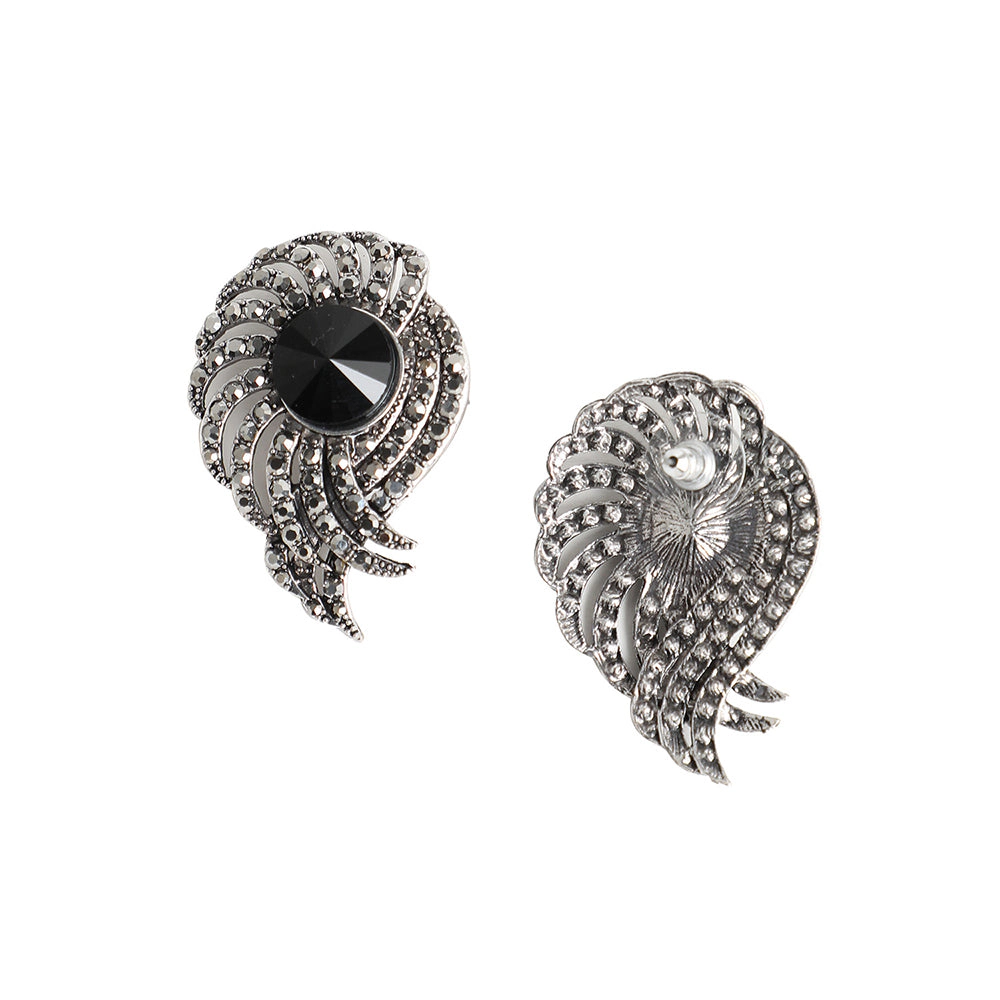 SOHI Women's Stone Spiral Drop Earrings