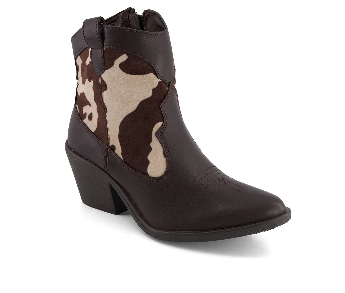 Andrea Womens Western Cow Pattern Booties