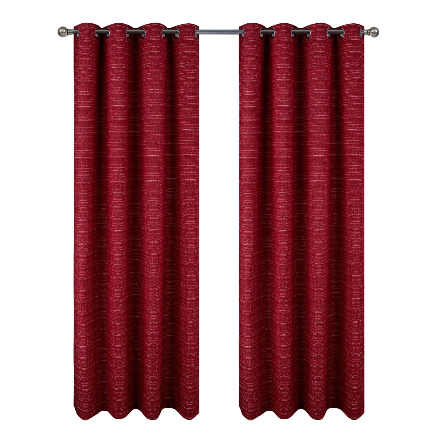 RT Designer Collection Kensington Jacquard Foam Backed Luxurious Decorative Grommet Curtain Panel 54" x 95" Red