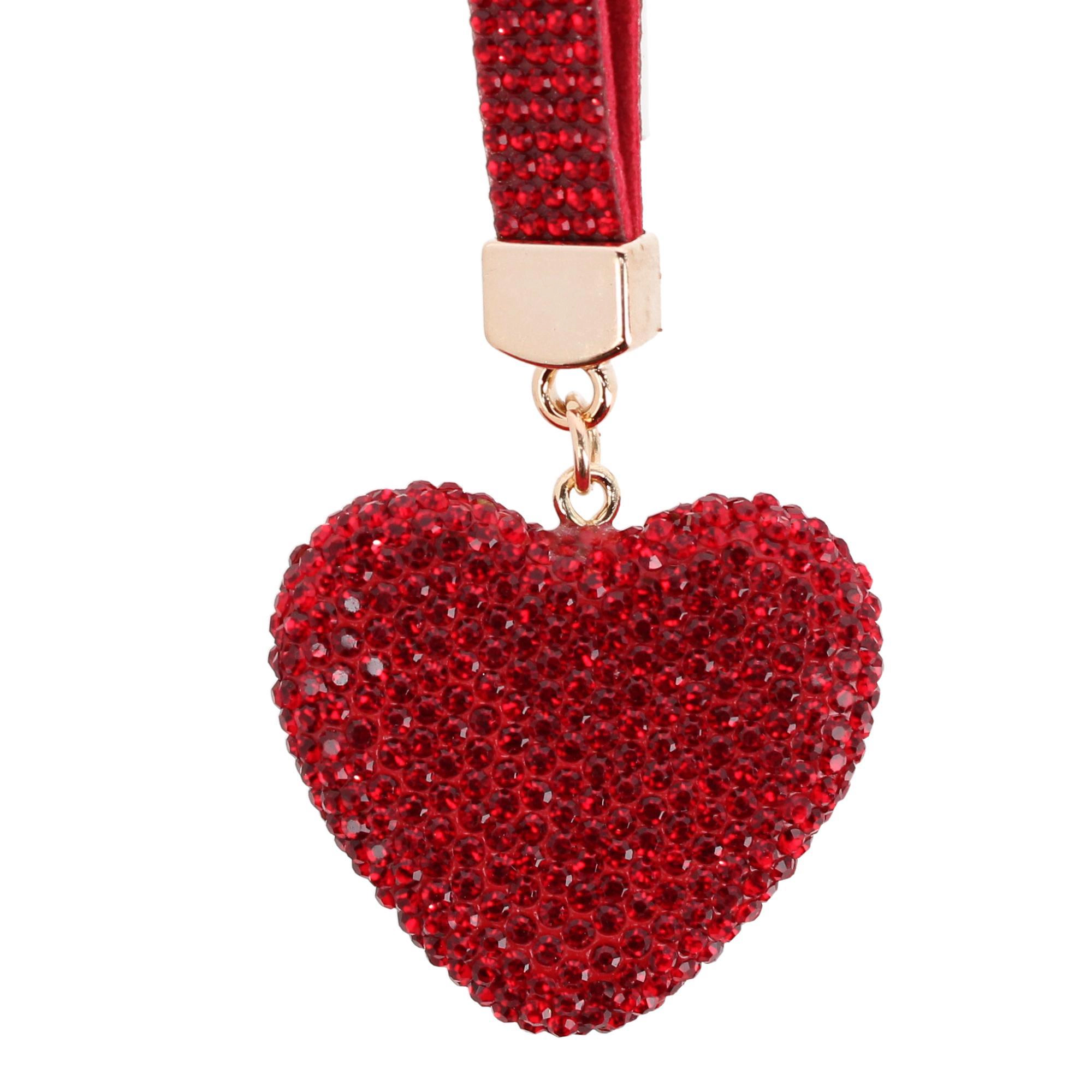 CTM Women's Rhinestone Heart Bag Charm