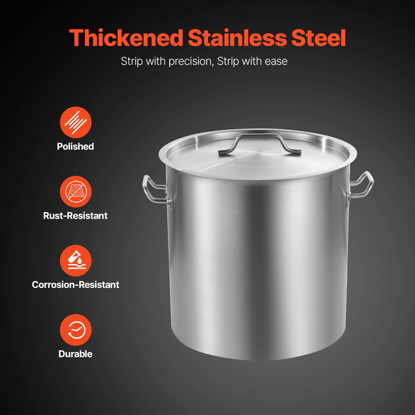 HONGGE Stainless Steel Stockpot Large Cooking Pots Cookware Sauce Pot with Basket Lid and Handle Heavy Duty Commercial