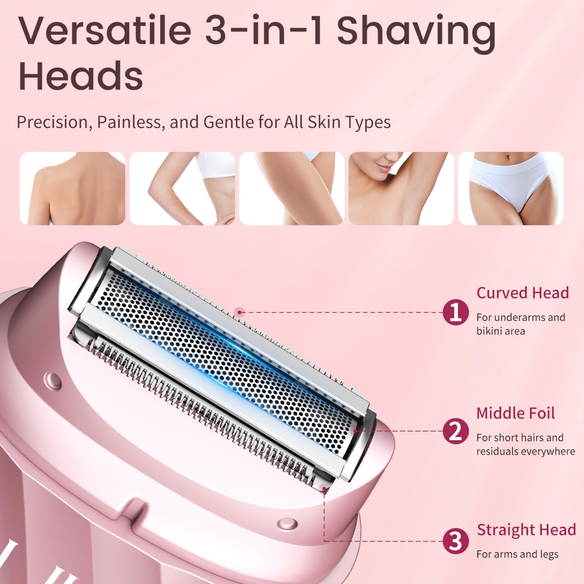 A And I Womens 3-in-1 Body & Facial Wet & Dry Electric Shaver