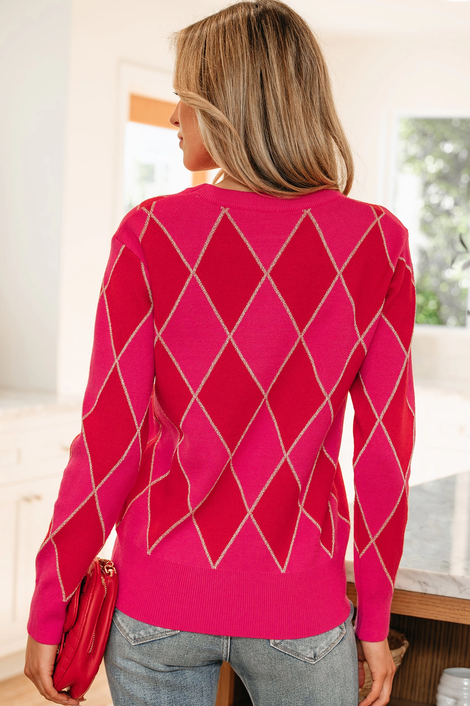 Threaded Pear Women's Wynter Pattern Knit Casual Sweater