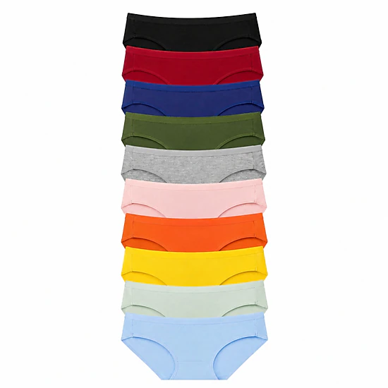 WZK Womens 10-Pack High Cut Stretch Cotton Underwear