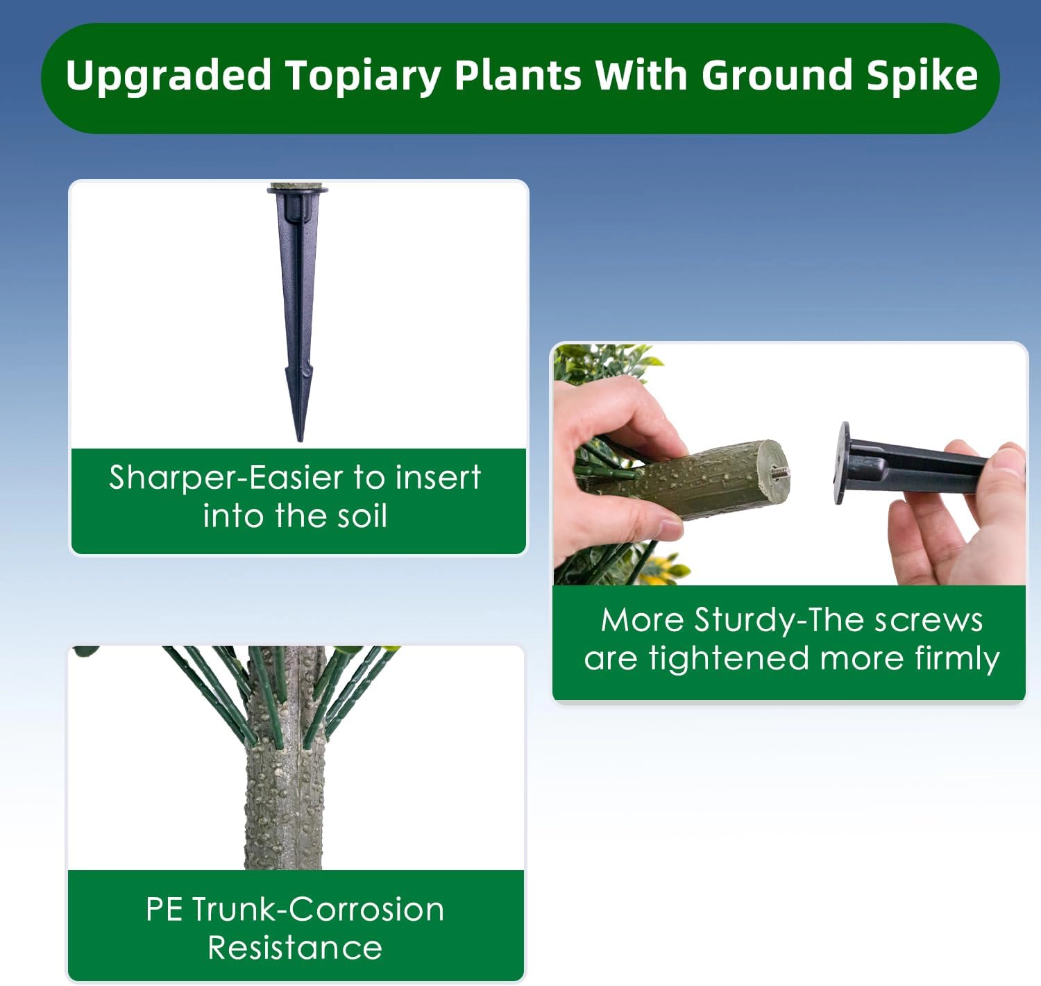 23.6 Inch Artificial Topiary Ball Tree with Spike,Artificial Greenery Tree for Home Decor