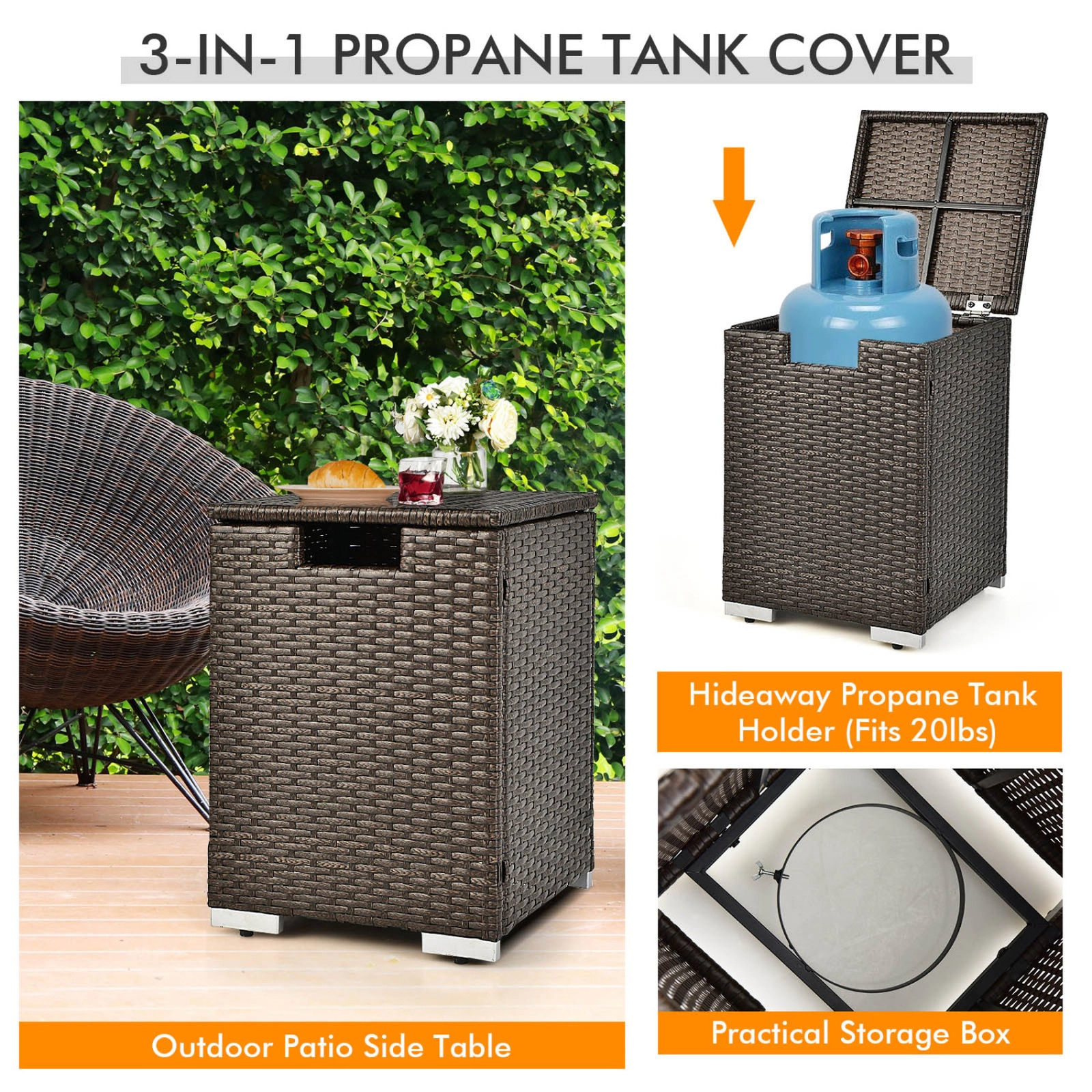 SUGIFT 6-Piece 40,000 BTU Propane Fire Pit Patio Set with 2 Loveseats, Tank Cover and Storage Box