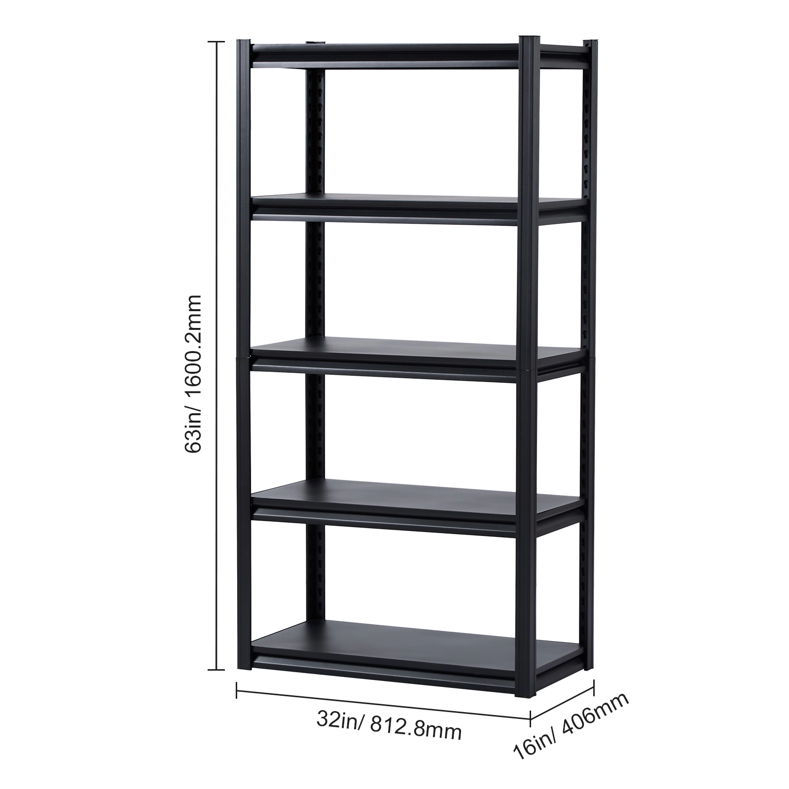 Flynama Storage Shelves 16Inches D x 32Inches W x 63Inches H 5-tier Garage Storage Shelving