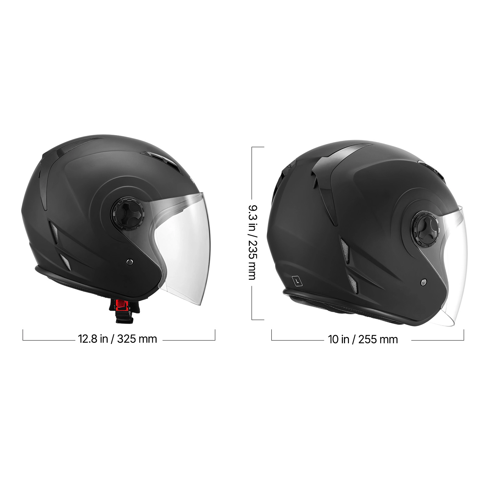 HONGGE Motorcycle Helmet, 3/4 Open Face, Adult Motocross Dirt Bike Helmet with Clear Visor