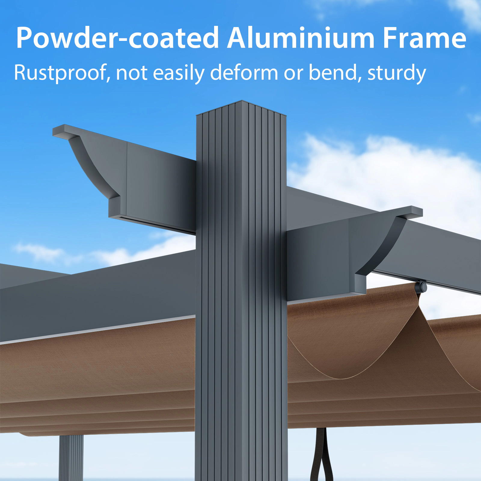 Hivvago Aluminum Pergola with Retractable Canopy